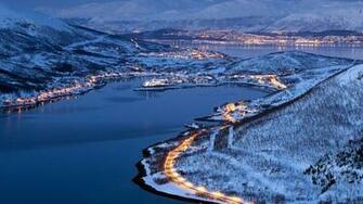 Night Winter Wallpaper Full HD Norway Tromso