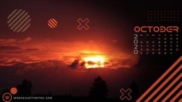 5x HD October Calendar Wallpaper Words Just For You