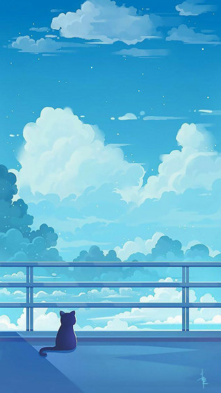 Azra Naz On Cat In Scenery Wallpaper Anime