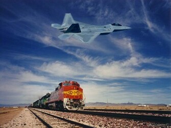 Trains Santa Fe Train And Jet Plane Flyover