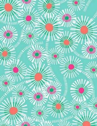 Turquoise And Flowers Background Wallpaper