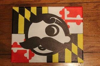 Natty Boh With A Maryland Flag Background