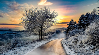 Winter Road Snow Laptop Full HD 1080p 4k Wallpaper