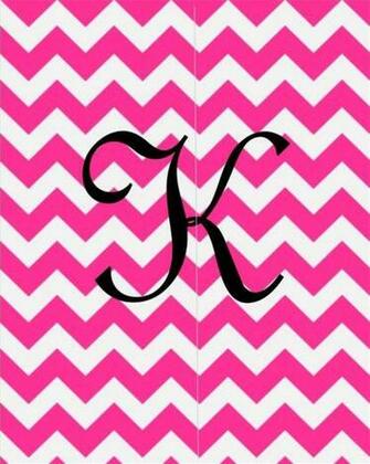 Pink And White Chevron Monogram Initial Wall Art Print Yourself