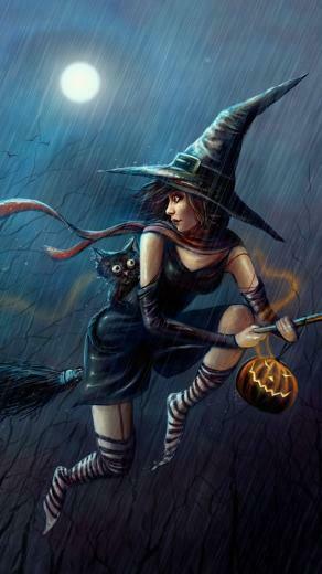 Halloween Witch iPhone Wallpaper Background