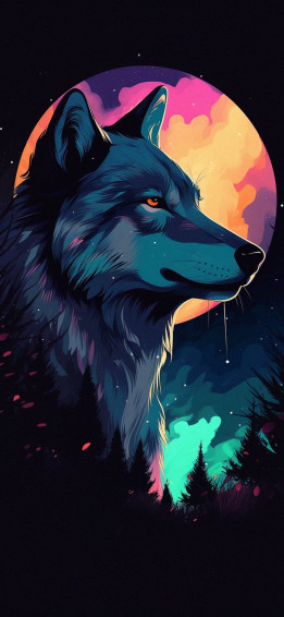 Wolf Moon Art Wallpaper