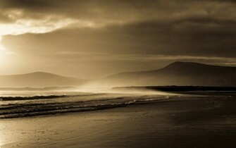 Ocean Waves Sepia Wallpaper Stock Photos