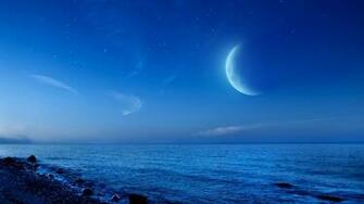 Ocean Beach Moon Desktop Pc And Mac Wallpaper