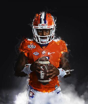 Deshaun Watson Clemson Fan Art On Football
