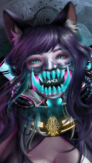 Anime Girl Mask Cyberpunk 4k Phone iPhone Wallpaper 1164a
