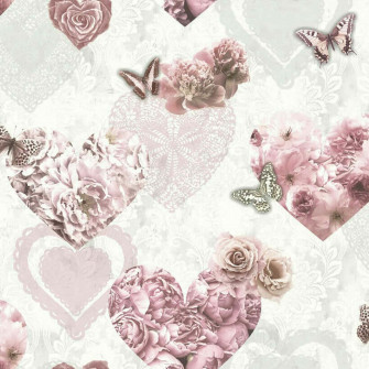 Glitter Pink Hearts Wallpaper