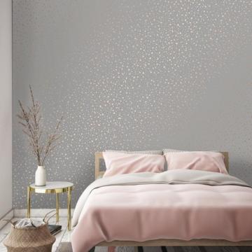 Terrazzo Metallic Wallpaper In Grey Rose Gold I Love