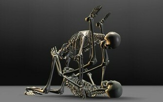 Skeleton Fingting Cartoon Wallpaper With Resolutions Pixel