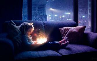 Wallpaper Butterfly Night Magic Window Girl Book Image For