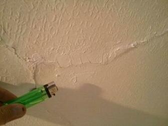 Plaster Quick Repair For Cracked Wallpapered Ceiling Home