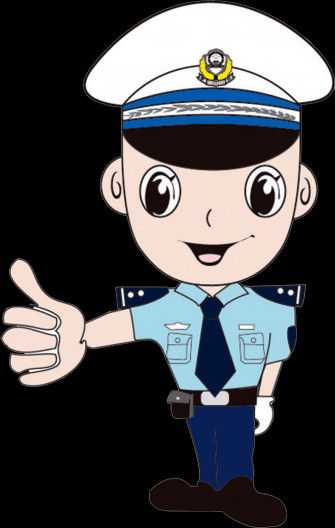 Friendly Cartoon Policeman Giving Thumbs Up Wallpaper