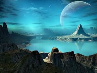 Blue Sky Clouds Alien World Space Planets HD Desktop Wallpaper