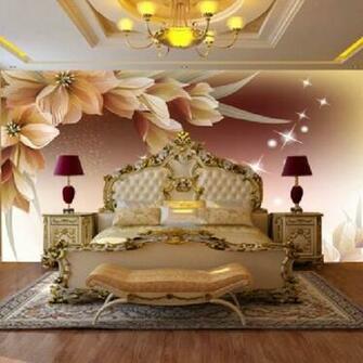 Shipping Fashion Floral 3d Glitter Wallpaper Wall Murals New Arrivals