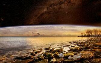 Alien Landscape Planet Stars Space Sci Fi Wallpaper
