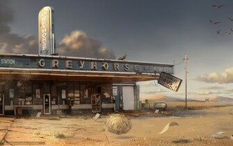 Wallpaper Bar Cafe Wasteland Stop Desktop