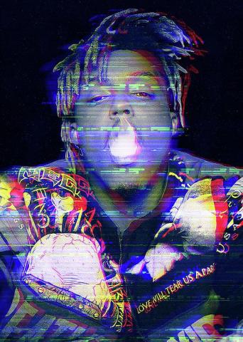 Smoking Glitch Digital Art By Juice Wrld Pixels