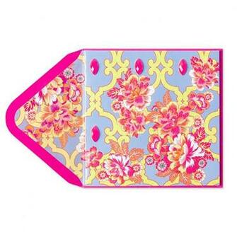 Neon Floral Wallpaper Blank Cards Papyrus