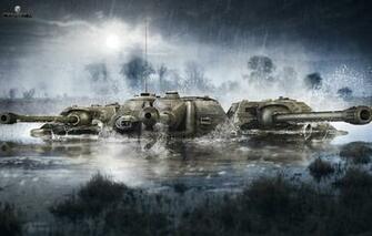 Wallpaper The Sky Water Clouds Trees Rain Wot World Of Tanks