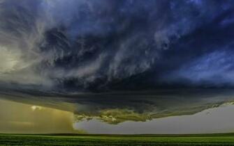 Nature Landscape Supercell Storm Clouds Field Wind