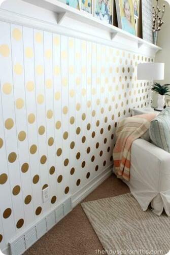 Gold Polka Dot Accent Wall
