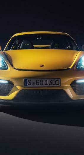 Yellow Porsche Cayman Gt4 Sports Car Wallpaper