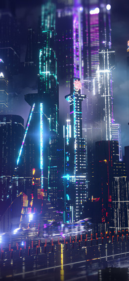 Neon City Lights 4k iPhone Xs X HD Wallpaper Image