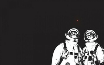 Astronauts Laser Dot Wallpaper Humor