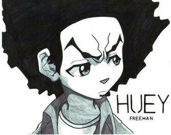 The Boondocks Huey Wallpaper Man Close Up Bnw By