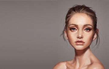 Wallpaper Girl Portrait Art Victor Lozada A Beautiful Face