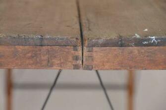Industrial Wood And Steel Wallpaper Table At 1stdibs