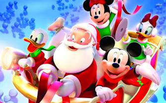 Disney Christmas iPad With Santa Claus Wallpaper