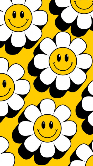 Sunflower Smiley Face Matching Wallpaper Pink iPhone