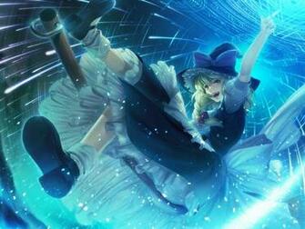 Marisa Kirisame Blue Anime Touhou HD Wallpaper