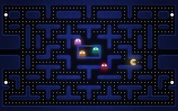 Old School Game Pacman Desktop Wallpaper