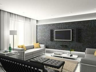 Room Design Modern Living Designs With Grey Decorative Wallpaper
