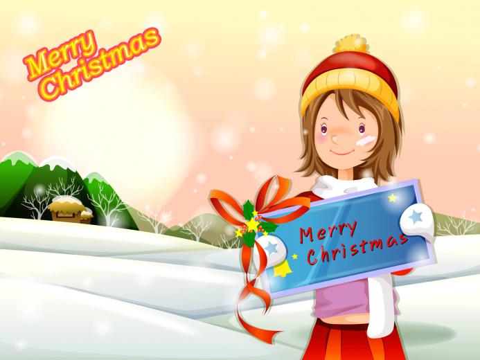 Christmas Cartoon Background Wallpaper
