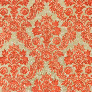 1970s Vintage Wallpaper Retro Orange Flock On Gold Rosie S
