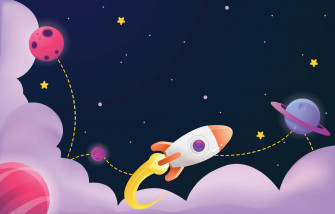 Cartoon Space Background Wallpaper