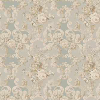 Mulberry Home Floral Rococo Aqua Wallpaper Courthouse Interiors