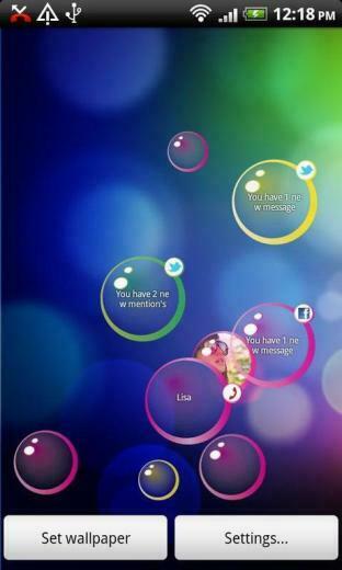 Live Wallpaper Android Notification Bubbles Le Chiamate E I Messaggi