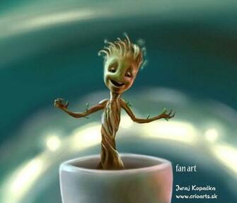 Little Baby Groot Dancing Fan Art By Crioarts
