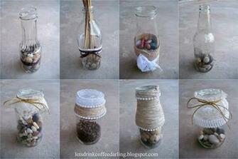 Recycled Jars And Bottles Made Into Rustic Chic Wedding Decorations