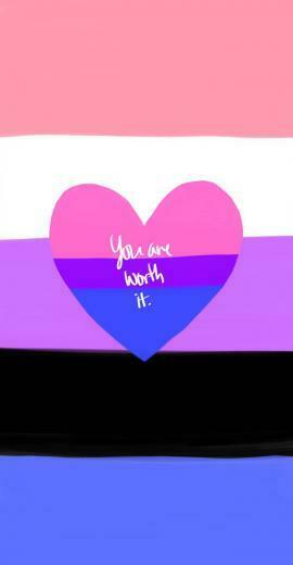 Bisexual Genderfluid Pride Flag Wallpaper By Emmylinart