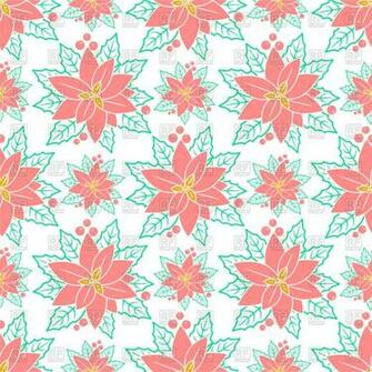 Seamless Pattern Background With Poinsettia Flowers Vector Image
