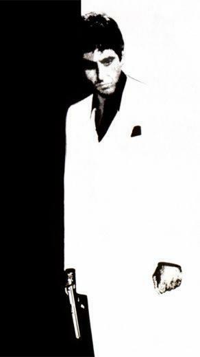 Wallpaper Scarface Tony Montana Black White iPhone